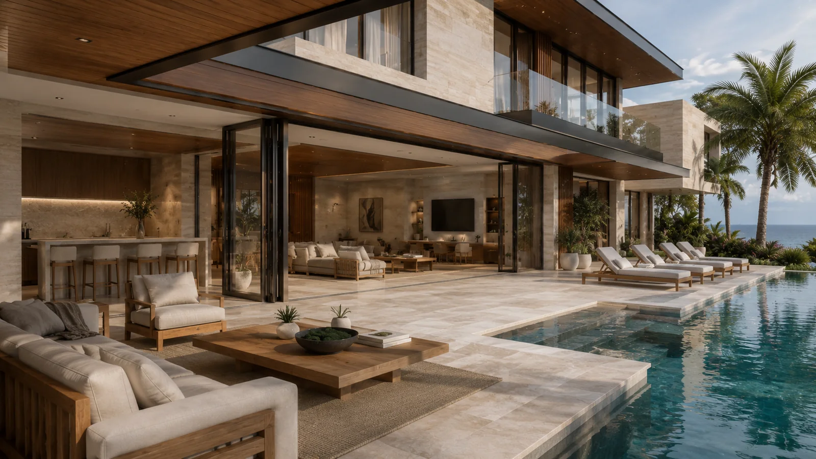 Casa Horizonte, terraço e piscina