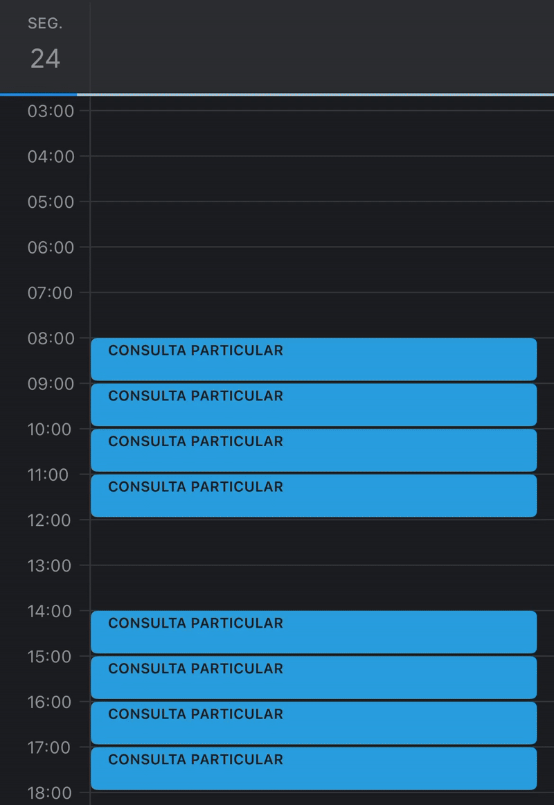 Agenda cheia de consultas particulares