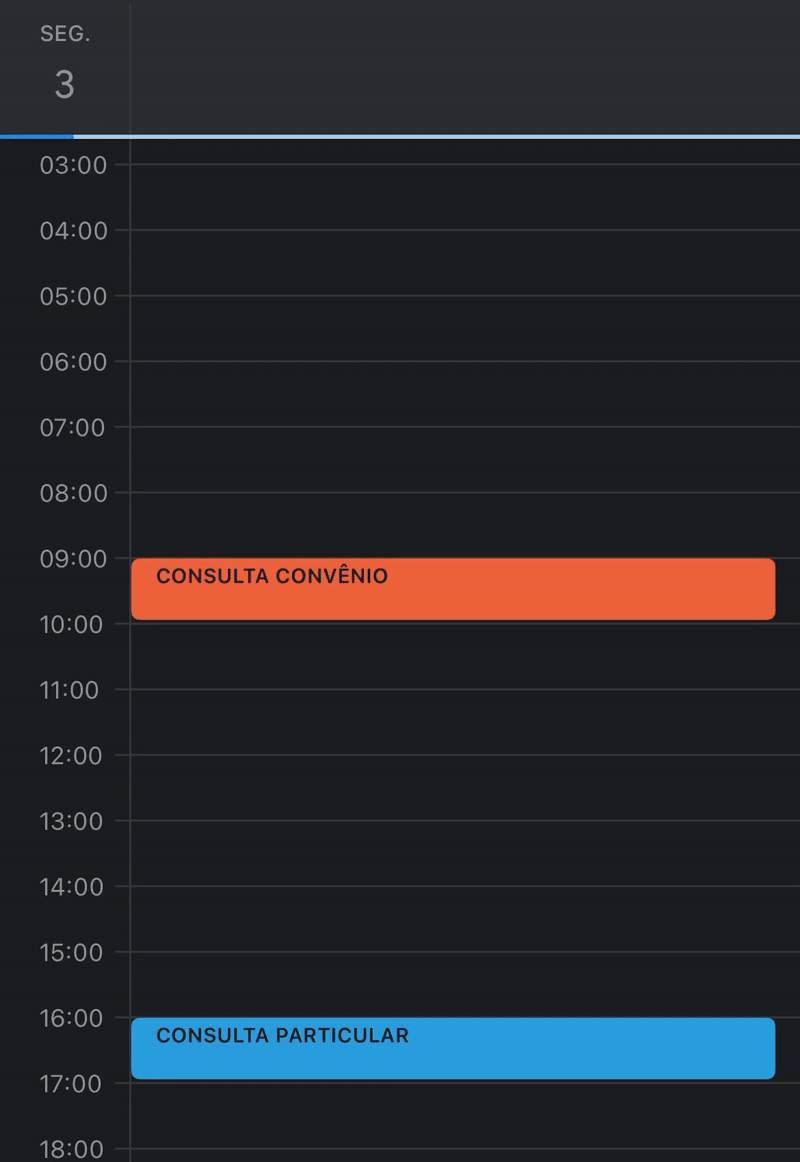 Agenda praticamente vazia